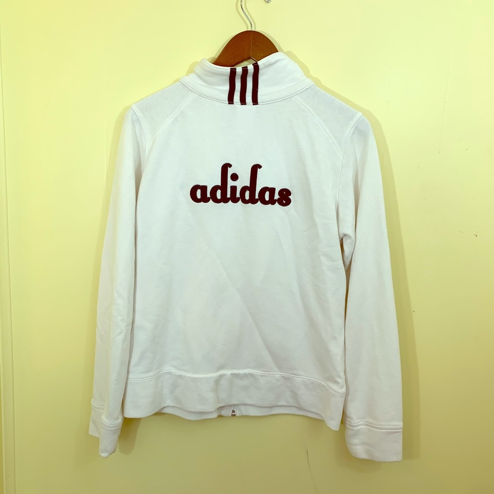 adidas vintage white and black jacket, size Large